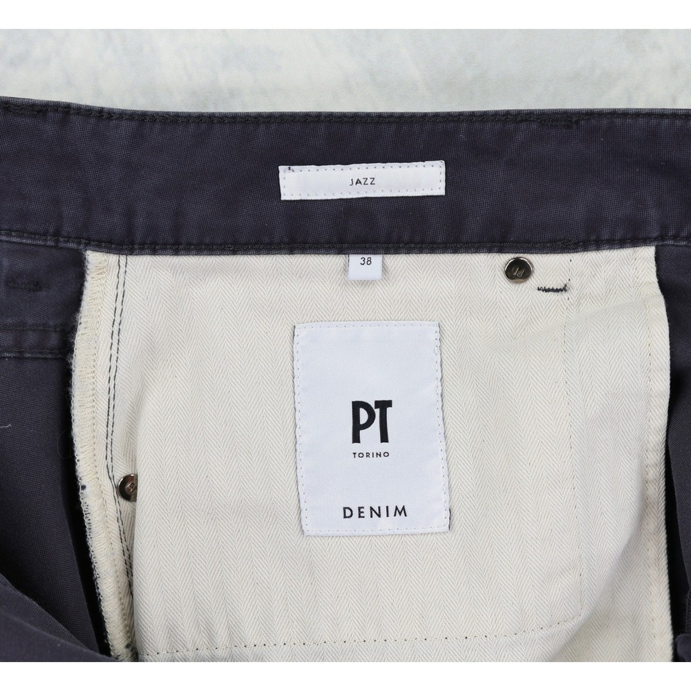 PT Torino Jazz Pants Men 37x36 Navy Blue Stretch Slim Fit 5 Pocket Luxury Italy - Picture 6 of 15